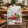 thumbnail image 5 of Christmas Table Runner Cardinal Bird Gnome Table Runners Snowman Pine Cones Barn Cotton Linen Dresser Scarf Kitchen Dining Table Decor for Christmas Holiday Party Decor 13x90 Inch, 5 of 9