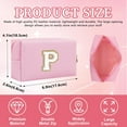 thumbnail image 2 of HSHDLDF Personalized Initial Letter Patch Makeup Bag, Preppy Chenille Letter Cosmetic Pouch with Zipper, Color2-White-P, 2 of 7