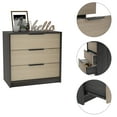 thumbnail image 6 of Nmkwnr 3 Drawer Dresser for Living Room, Bedroom, Black + Light Brown, 6 of 7