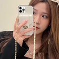thumbnail image 4 of Compatible with iPhone 14 Pro Max Crossbody Wallet Case with Credit Card Slots, Detachable Shoulder Strap Phone Case for Women Girly PU Leather Bumper Protector Shockproof Phone Cover, White, 4 of 7