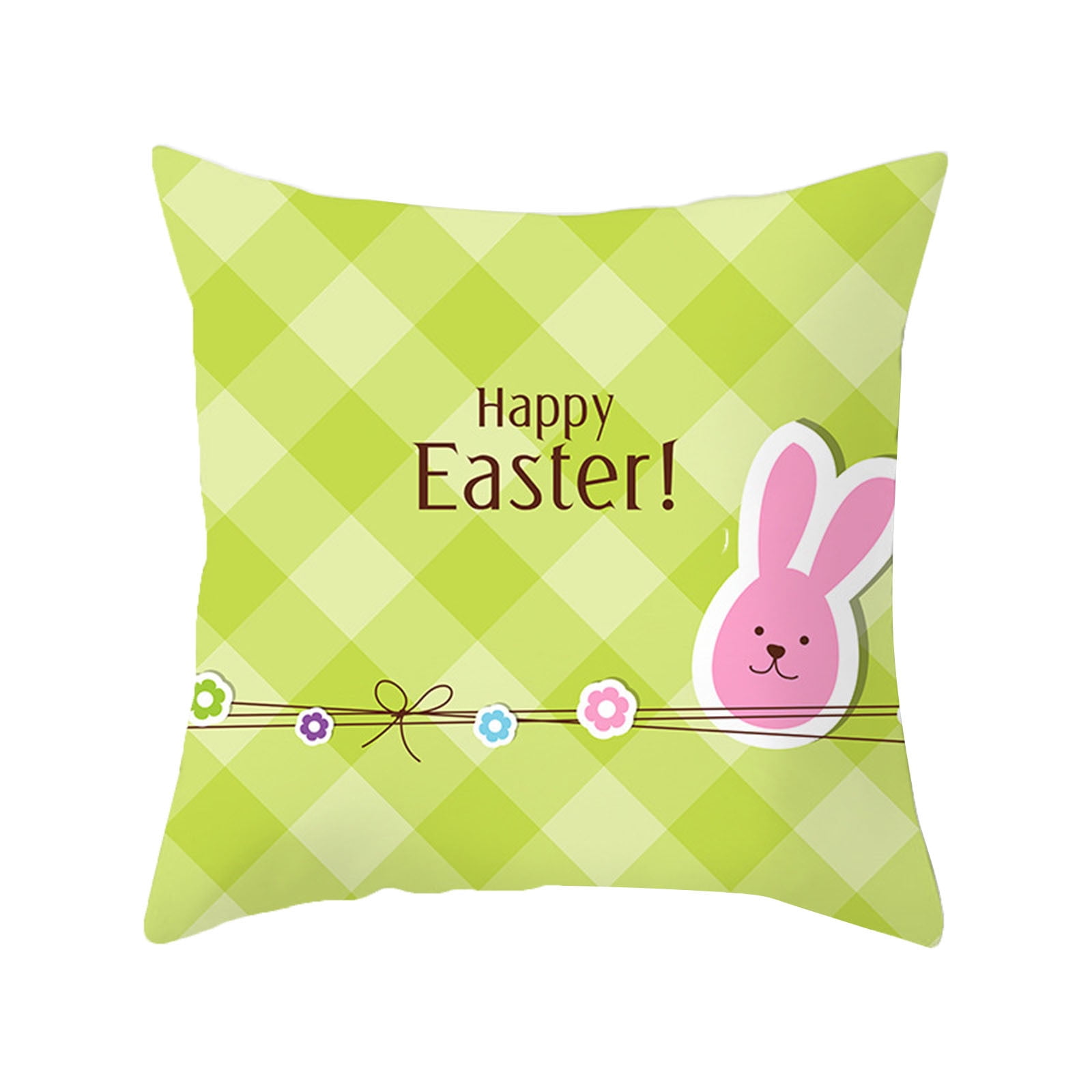 JeashCHAT Easter Pillow Covers 18x18 Easter Pillow Cases Rabbit Bunny Egg Hunt Patterns Decor