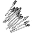 thumbnail image 5 of Juego de fresas rotativas de carburo de doble corte, 10 Uds. Vástago de 1/8", longitud de cabeza de 1/4" de acero de tungsteno para taladro amoladora, tallado de Metal, 5 of 5
