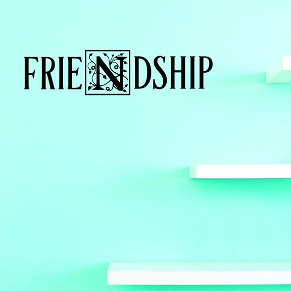 Custom Decals Friendship Wall Art Size: 8 X 20 Inches Color: Black