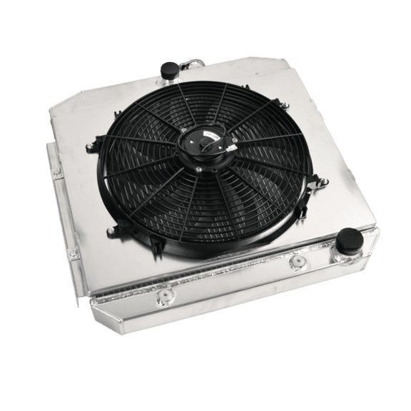 3 Row Aluminum Racing Radiator Shroud Fan for 1955-1957 Chevy Block V8 Bel Air