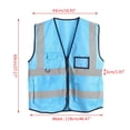 thumbnail image 2 of Hi-Vis Safety Vest With Zipper Reflective for Jacket Security Waistcoat 5 Pocket, 2 of 21