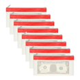 thumbnail image 1 of 8.5x4 Inch Money Bags with Zipper, 8Pcs Clear Cash Deposit Bank Pouch Envelopes Check Wallet for Coin Cosmetics Invioce Bill, Red, 1 of 6