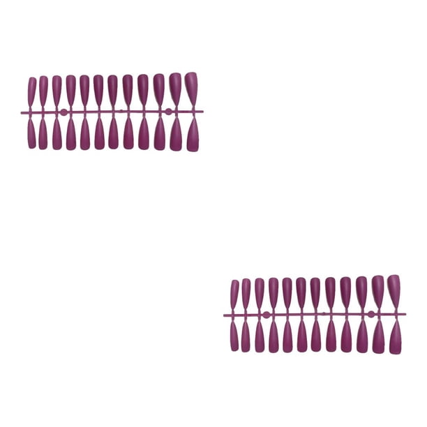 Vogacara Tabletas para mejorar las uñas Diseño elegante de puntos Usable Uña falsa Puntas de manicura encantadoras JM-12Rose Red Purple JM-12Rose Red Purple 2piezas