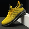 thumbnail image 5 of Mens Shoes,Lightweight Breathable Knit Sneakers with Thick Sole for Outdoor Casual Running Athletic Walking On Comfort,Shoes for Men,Yellow,9, 5 of 9