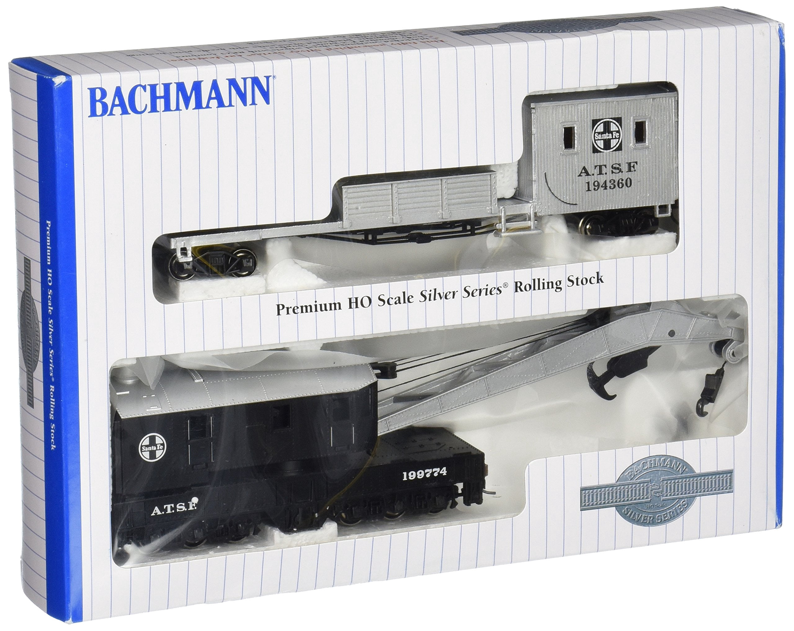 Bachmann-250-Ton Crane Car & Boom Tender - Silver Series(R) -- Atchison, Topeka