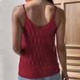 thumbnail image 4 of fatyb Women's Knit Tank Tops V Neck Spaghetti Strap Camisole Sleeveless Loose Casual Crochet Tshirts, 4 of 7