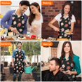 thumbnail image 4 of Pioneer Flower Floral Print Pattern Apron for Women and Men, Cotton Linen Waterproof with Pockets, Adjustable, 33x27 Inch for Kitchen, Gardening, BBQ, Salon, 4 of 6