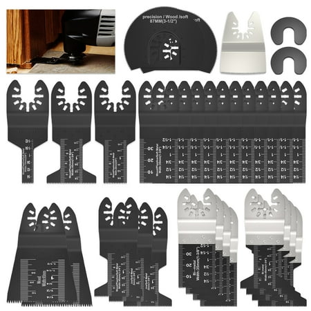 

Fyeme 31pcs Oscillating Saw Blades Multitool Blades Kit Oscillating Tool Blades Carbide Grit Oscillating Saw Blades for Wood Metal and Hard Material