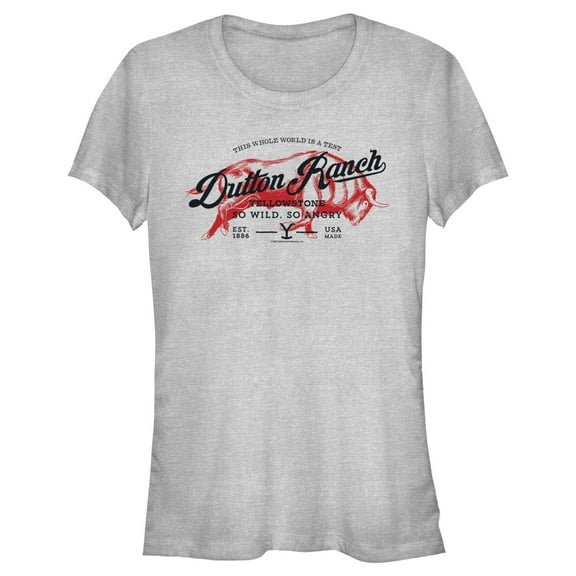 Junior's Yellowstone Dutton Ranch Bull So Wild, So Angry Graphic T-Shirt