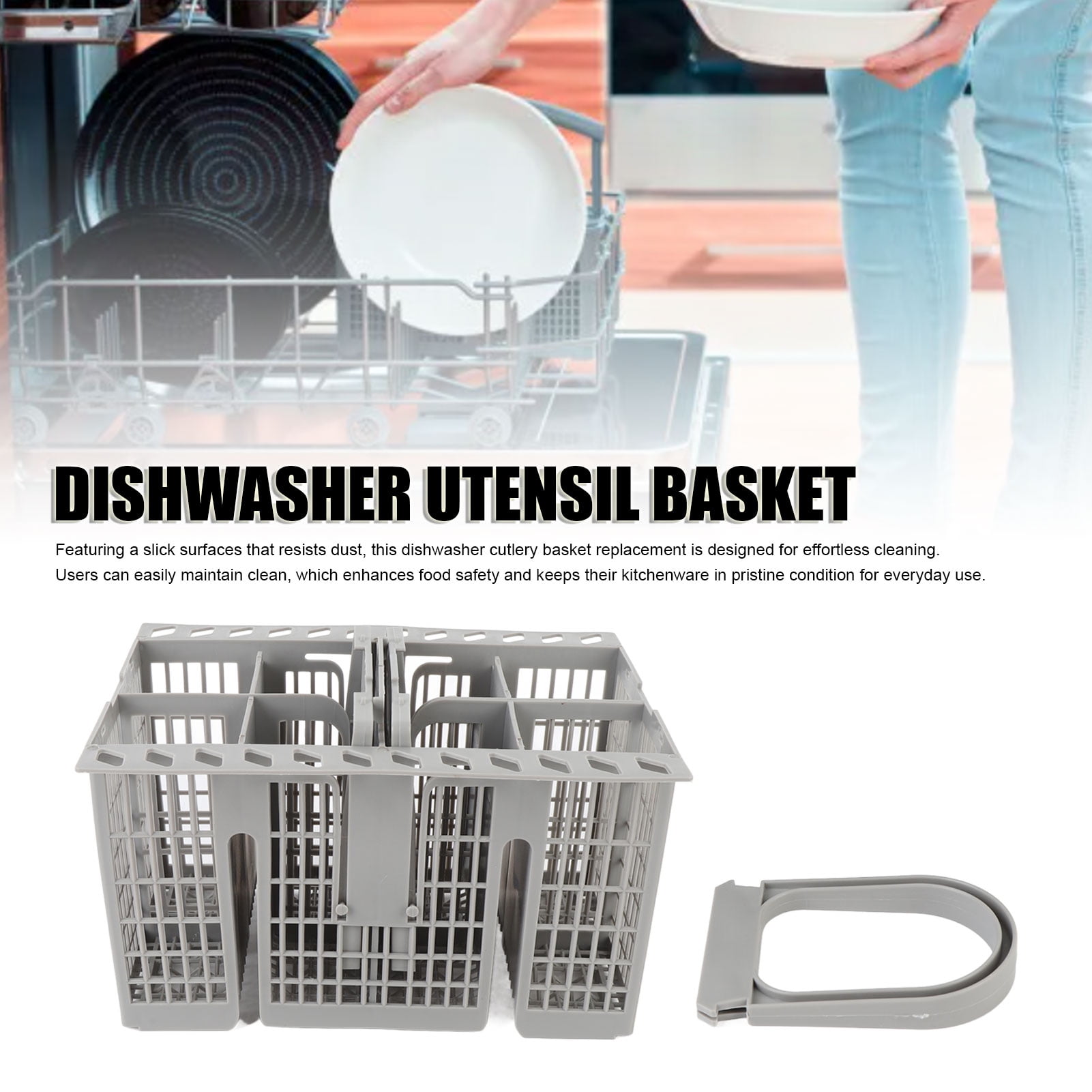 Dishwasher Utensil Basket, Replacement Cutlery Holder, Fits Most Dishwashers, Easy To Clean