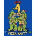 thumbnail image 2 of Boy's Teenage Mutant Ninja Turtles 4th Birthday Pizza Party Graphic Tee Royal Blue Medium, 2 of 5