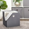 Mainstays Collapsible Fabric Cube Storage Bins (10.5" x 10.5"), 4 pack, Grey Flannel