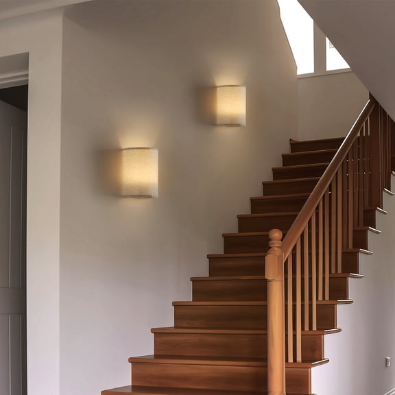2‑Pack Fabric Wall Sconces, Wireless USB Rechargeable Wall Lights with Remote Control, Dimmable & 3 Color Temperatures