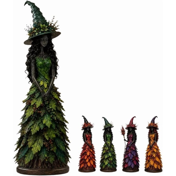 Enchanted Autumn Witch Figurine – 2026 New Halloween Witch Statue(Golden Harvest), Gothic Harvest Halloween Resin Figurine, Fall Home Tabletop Decor for on Fireplace Mantel, Entryway Table