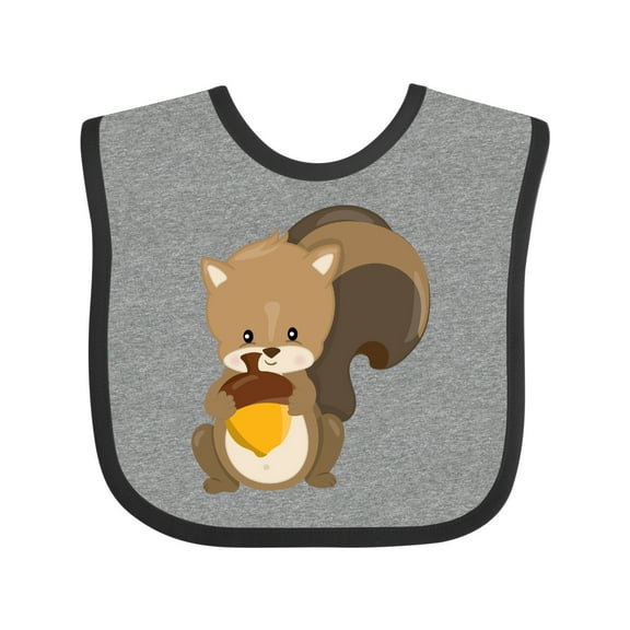 Inktastic Cute Woodland Animal Squirrel Boys or Girls Baby Bib