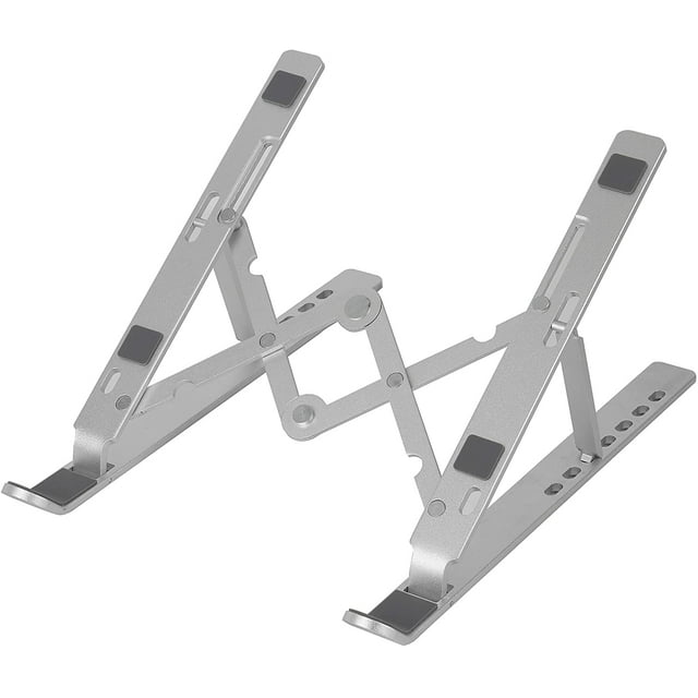 Laptop Stand, Tablet Stand, Portable Stand, Adjustable Stand, Aluminum, Ergonomic, Foldable, Compatible with Phone, Tablet, All Laptops (Up to 18 inches) with 7 LeCPDD els Height Adjustment Silver -