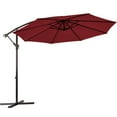 thumbnail image 4 of Gymax 10 ft Patio Cantilever Offset Umbrella Yard Garden Outdoor w/ 8 Ribs Burgundy, 4 of 10