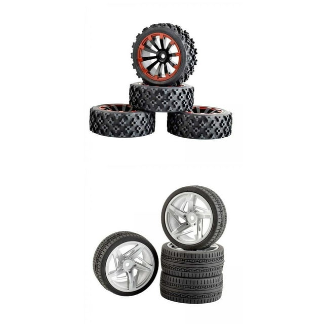 8 Uds neumáticos de goma para 144001 124018 124019 accesorio de bricolaje para coche todoterreno Hugo ruedas y neumáticos rc