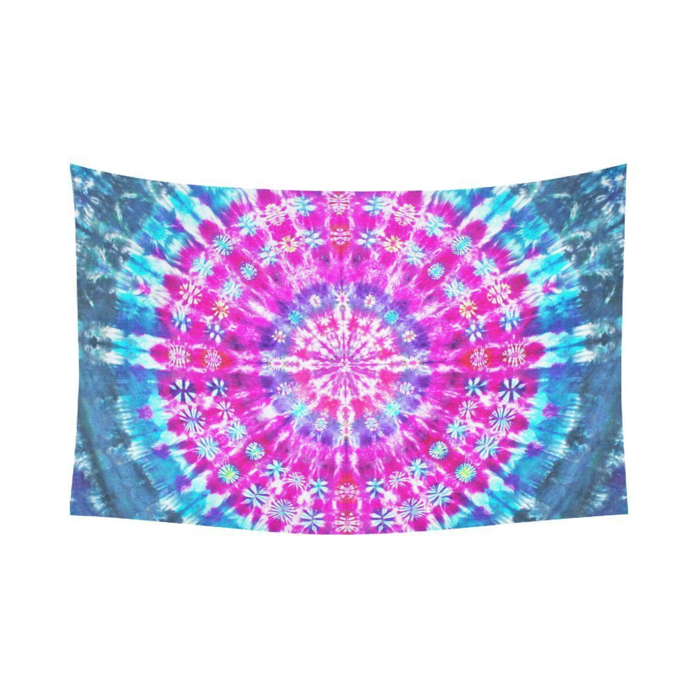Psychedelic Bohemian Canvas Trippy Tie Day Needle KitColorful Fabric Hanging for Large Aesthetic Indie Small Decoration Living Room Accessories（Purple） Mandala Wall Tapestry Indian Bedroom 