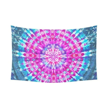 Gckg Trippy Tie Dye Mandala Hippie Psychedelic Tapestry Horizontal Wall Hanging Colorful Tie Dyed Wall Decor Art For Living Room Bedroom Dorm Cotton