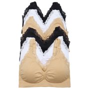 Angelina Seamless U-Back Bralette with Adjustable Straps (6-Pack)