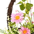 thumbnail image 5 of Northlight Gerbera Daisy, Veronica and Statice Spring Twig Basket Wreath - 17", 5 of 8