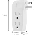 thumbnail image 2 of 3 Way Outlet Vertical Wall Tap Splitter Adapter with 3 Prong Plug, 2 of 5