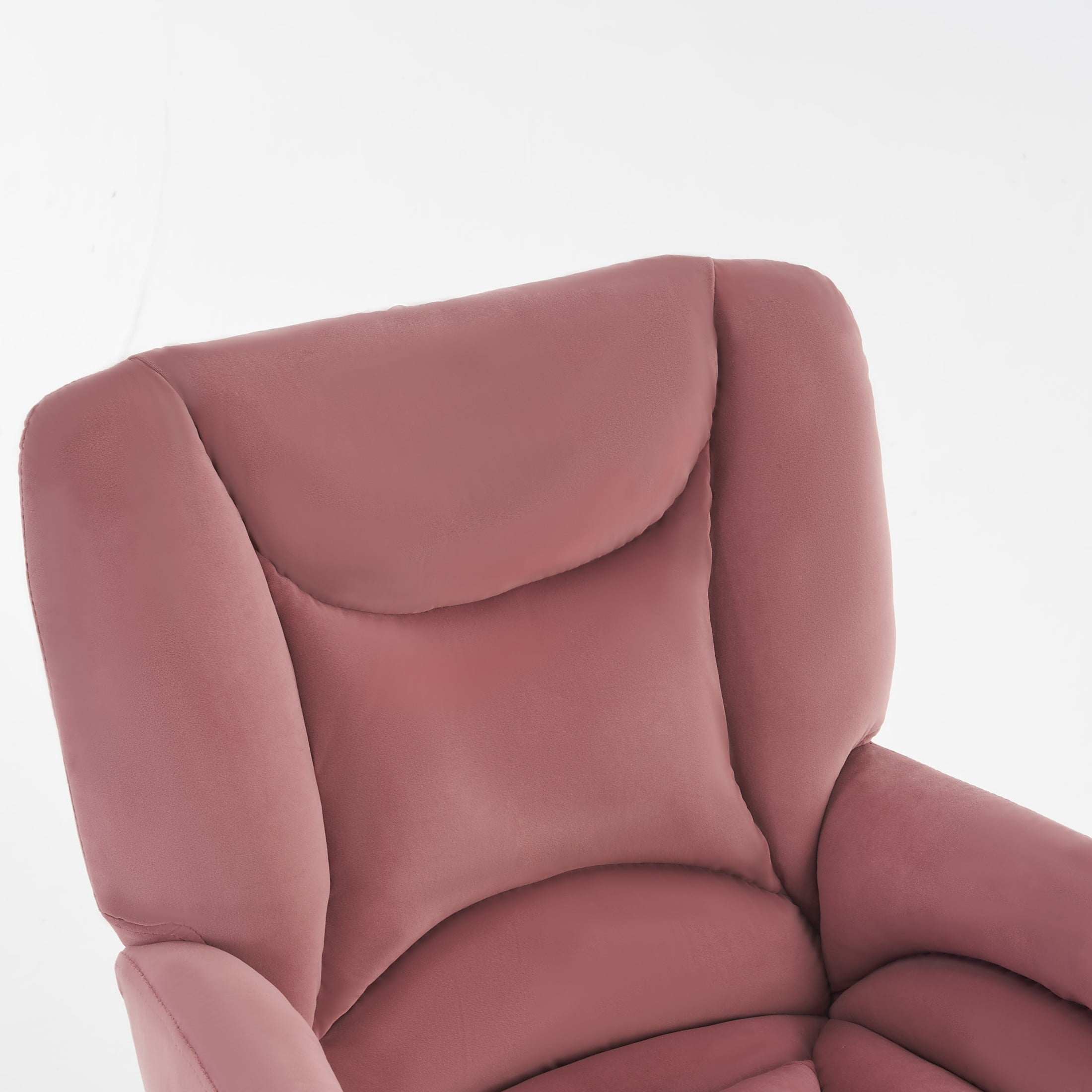 Noble House Rostin Velvet Swivel Home Office Chair, Ergonomic Makeup Vanity Seat with Adjustable Gold Base, Pink