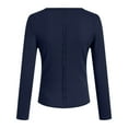 thumbnail image 5 of GEWSEY Womens Long Sleeve Tops Fall Lightweight Cardigan Cropped Going Out Shirts Ribbed Button Down Cute Trendy 2025 (Navy, L), 5 of 6