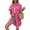 Rose Red, variant on Women Swimsuit Coverup Shirt Dress Button Down Bathing Suit Cover Up Beachwear Black L