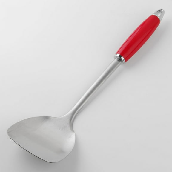 Raindrops Stainless Steel Utensils 1Pack Kitchen Spatula Metal Long Handle Heat Resistant for Cooking 13.4x3.5x0.4in