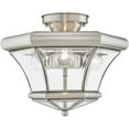 thumbnail image 5 of 3 Light Brushed Nickel Ceiling Light fixture with Clear Beveled Glass Shade, 5 of 6