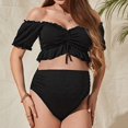 thumbnail image 5 of Pregnant Swimsuits For Women Maternity Tie Front Bathing Suit Black 2 Piece Swimsuit Beach Swimsuit Summer Maternity Wear Bathing Suits Sun Beachwear Vacation Swimming Swim, 5 of 9