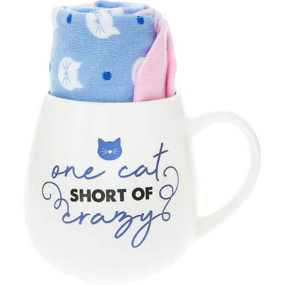 Pavilion Gift Company - Cat - 15.5 oz Mug and Sock Set