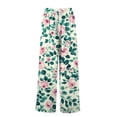 thumbnail image 5 of TRUBKH boho pants for women High Waist Wide Leg Pants Floral Solid Long Palazzo Pants Summer Print Boho Palazzo Pants High Waist Trousers With Pockets linen pants women summer pants for women Pink XL, 5 of 6