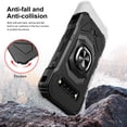 thumbnail image 4 of Compatible for Kyocera DuraForce Pro 3 Case w/Tempered Glass Screen Protector [Military Grade] Ring Car Mount Kickstand Shockproof Hard Phone Case - Black, 4 of 7