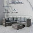 BELLEZE Vaira 6 Piece Patio Conversation Set Outdoor Rattan Sectional