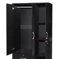 thumbnail image 6 of Home Square 2-Piece Set with Full Bed and Wardrobe Armoire Closet in Black, 6 of 13