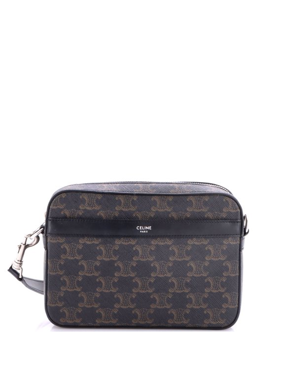 Pre-Owned Zip Messenger Bag Triomphe Coated Canvas Small By Rebag