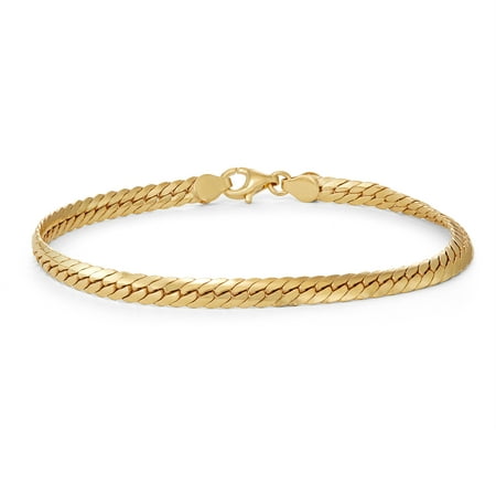 Jordan Blue NYC 14K Gold Plated Silver Men's 8.5" Herringbone Chain Bracelet