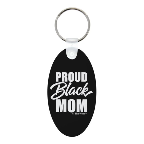 ThisWear Best Mom Ever Gifts for Women Proud Black Mom Aluminum Oval Keychain