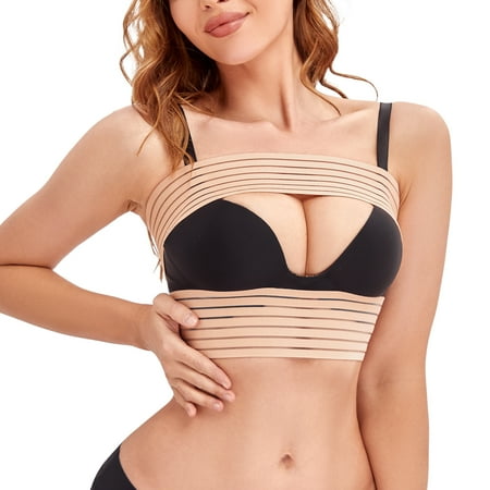 

Eleady Breast Bands Post Surgery Breast Implant Stabilizer Band for Women Compression Breast Augmentation and Reduction Strap Medical Chest Support Band (Beige X-Small/Small)
