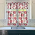 thumbnail image 3 of Kitchen Curtains 36 Inch Short - 3 Panel Set Strawberry Print, Rod Pocket Window Curtains 100% Polyester, Cute Fruit Valance for Farmhouse, Cafe, Living Room, Bedroom, Easy Wash, 3 of 6