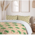thumbnail image 6 of Ambesonne Oasis Duvet Cover Sets, Repetitive Palm Tree, 2-King, Peach Fern Green, 6 of 7
