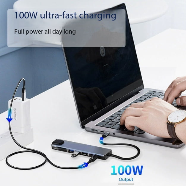 8-in-1 Type-C docking station network card, supports USB3.0, HDMI, RJ45, suitable for laptops, tablets and other devices