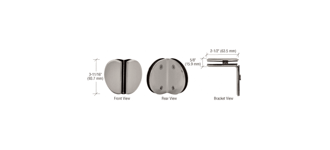 CRL CL090BN Brushed Nickel Classique Series Glass-to-Glass Bracket